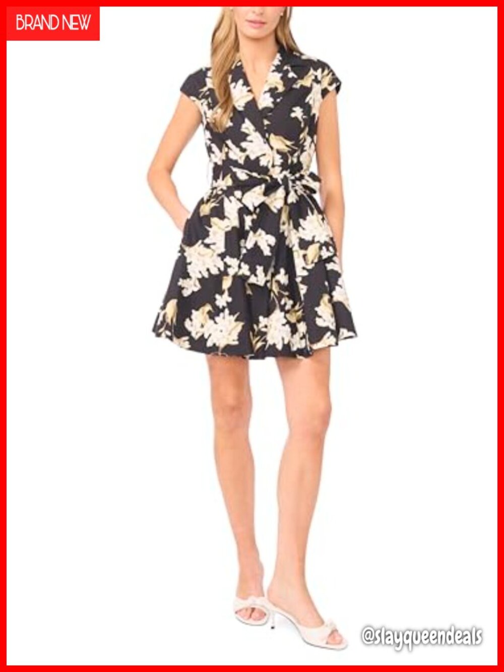 Floral Print Woven Mini Dress Sleeveless V-Neck Casual Summer